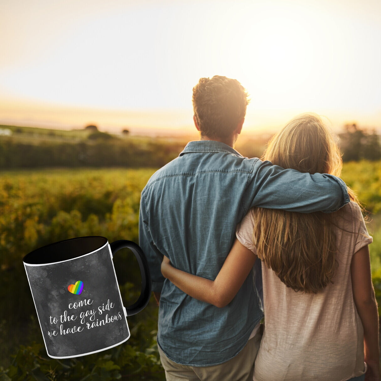 Kaffeebecher mit Spruch: Come to the gay side, we ...