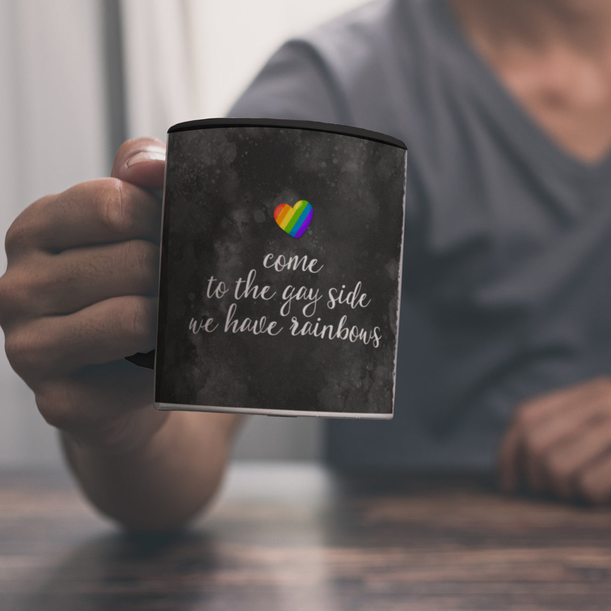 Kaffeebecher mit Spruch: Come to the gay side, we ...