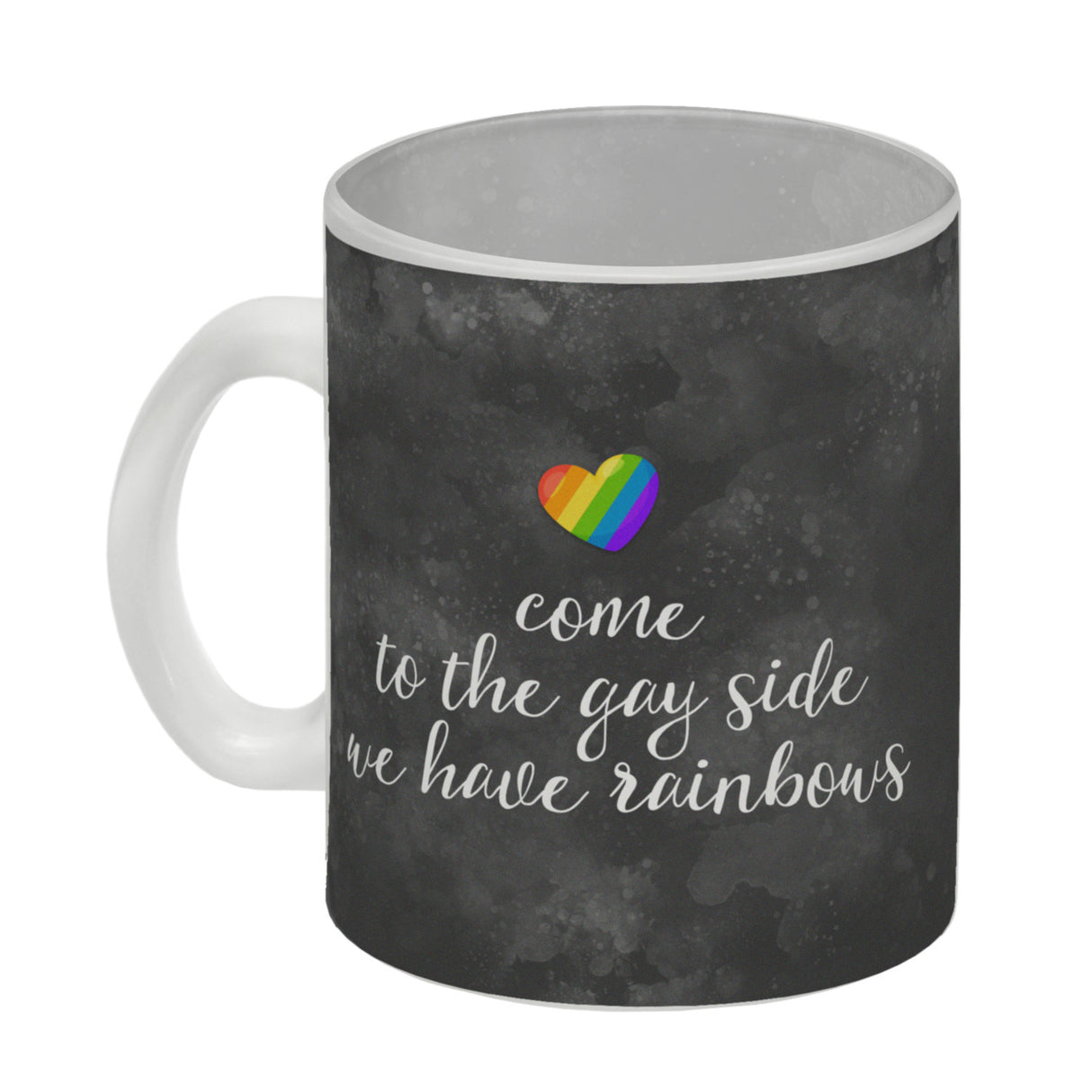 Kaffeebecher mit Spruch: Come to the gay side, we ...
