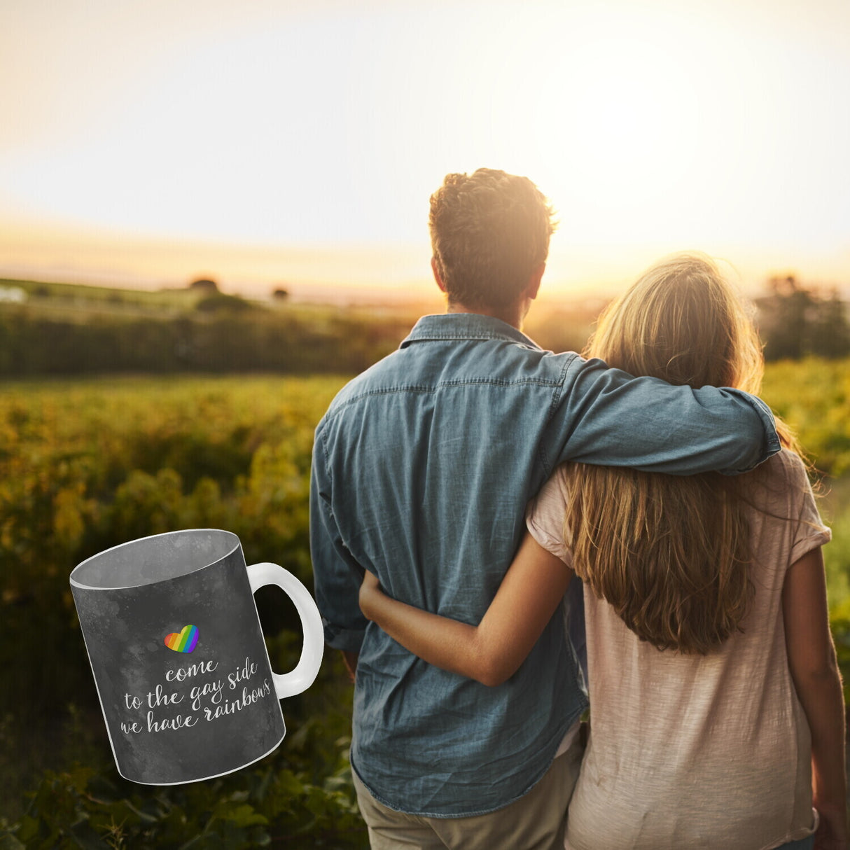 Kaffeebecher mit Spruch: Come to the gay side, we ...
