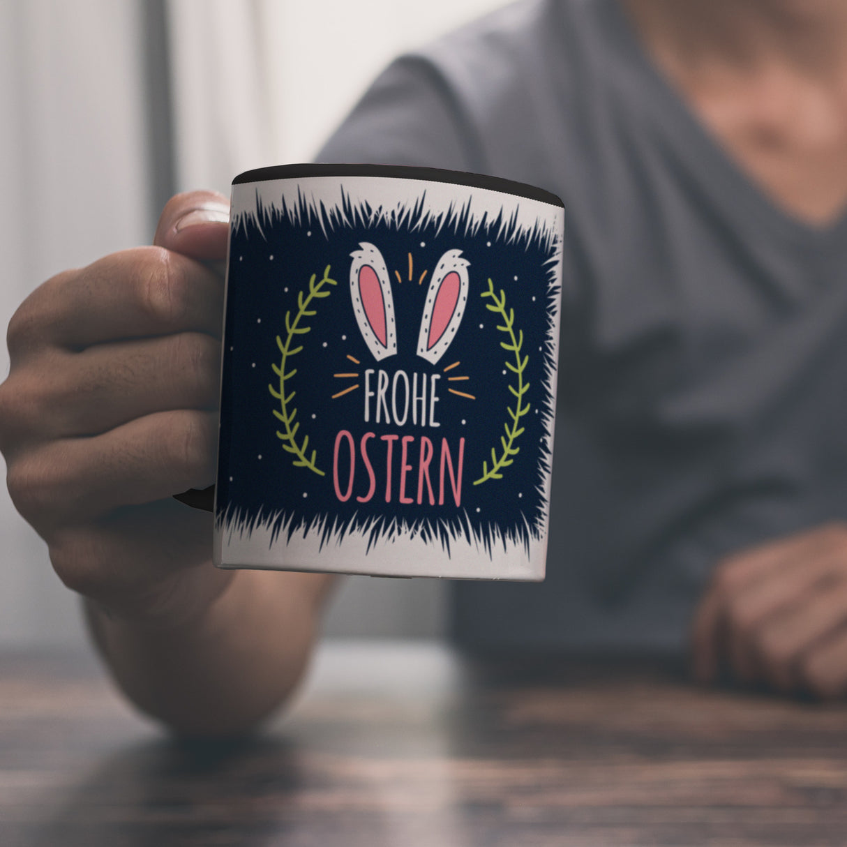 Kaffeebecher mit Spruch: Frohe Ostern