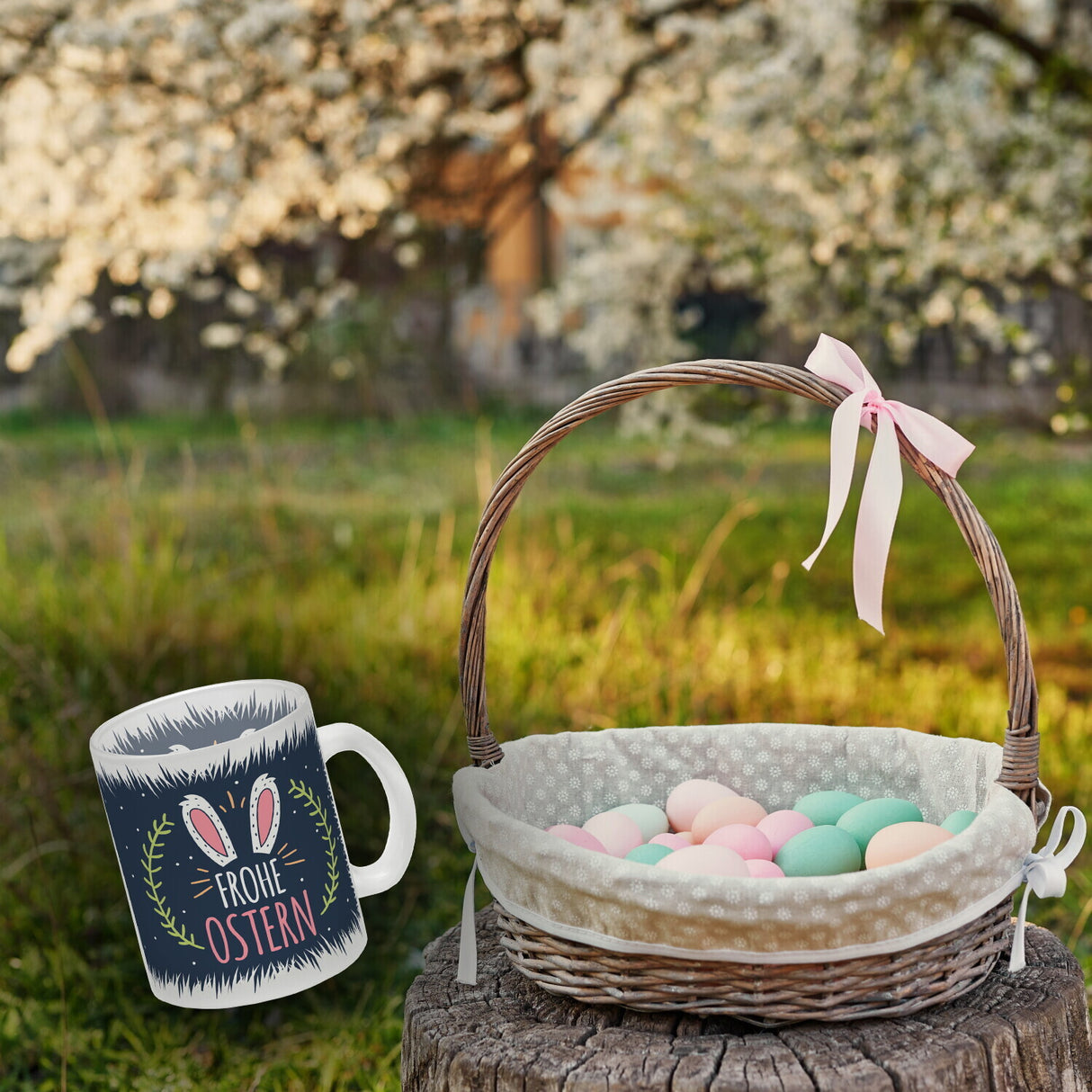 Kaffeebecher mit Spruch: Frohe Ostern