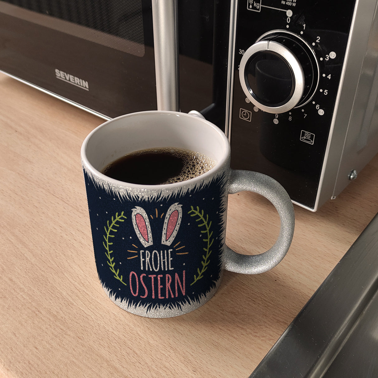 Kaffeebecher mit Spruch: Frohe Ostern