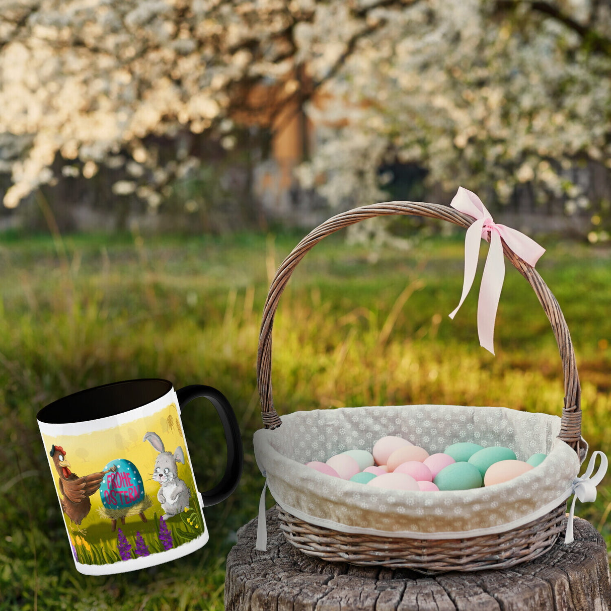 Frohe Ostern Kaffeebecher mit Ostermotiv