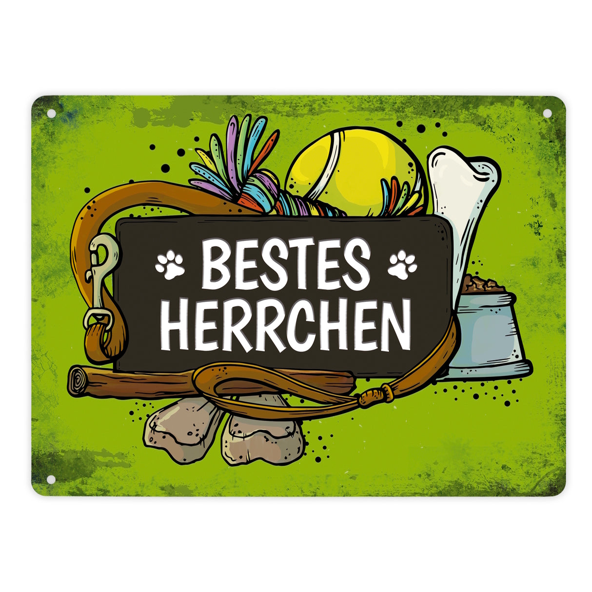 Metallschild mit Spruch: Bestes Herrchen