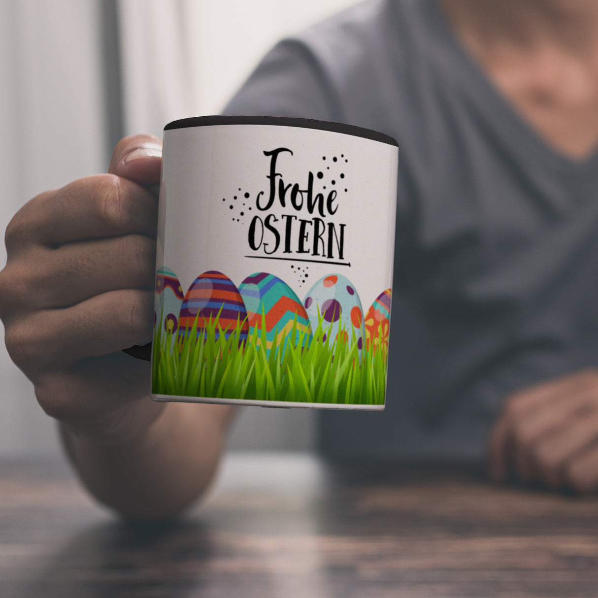 Kaffeebecher mit Spruch: Frohe Ostern