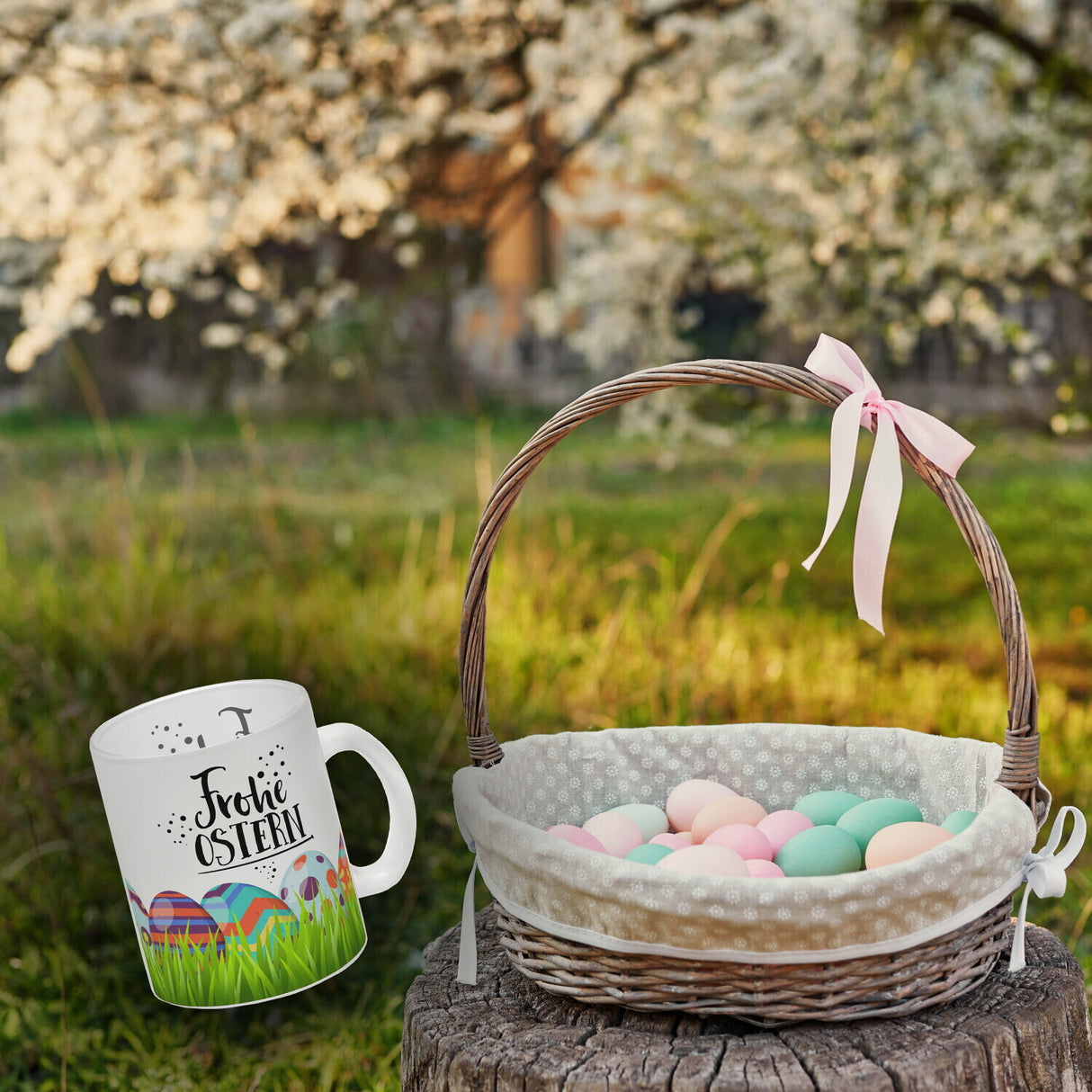 Kaffeebecher mit Spruch: Frohe Ostern