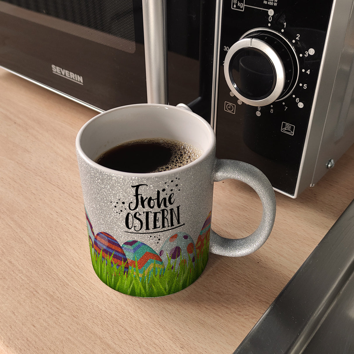 Kaffeebecher mit Spruch: Frohe Ostern