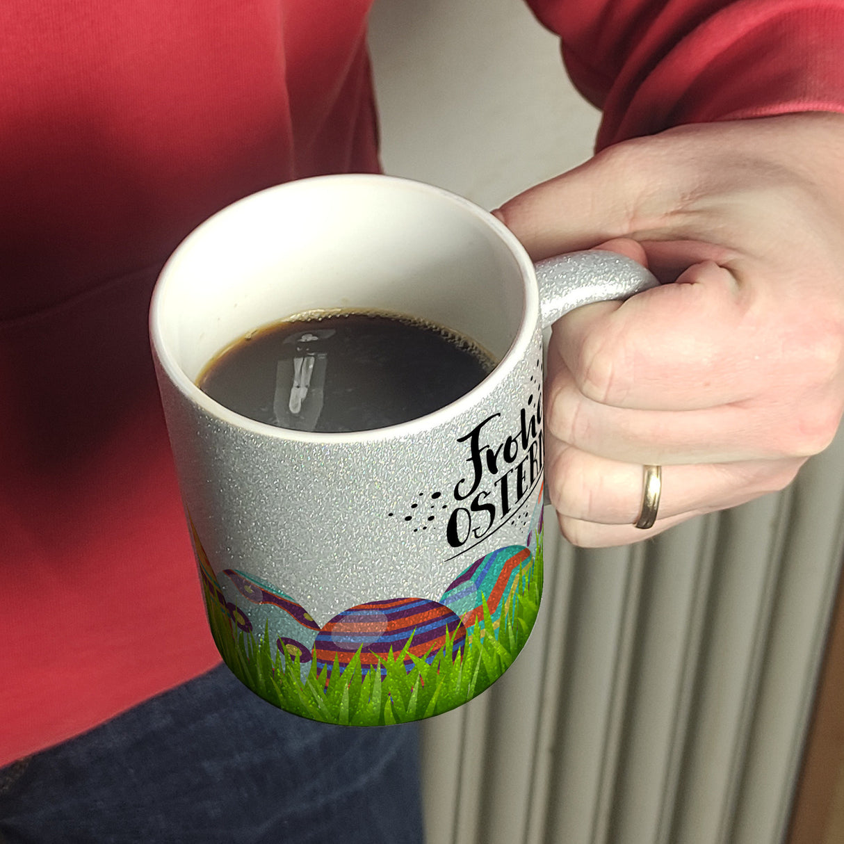 Kaffeebecher mit Spruch: Frohe Ostern