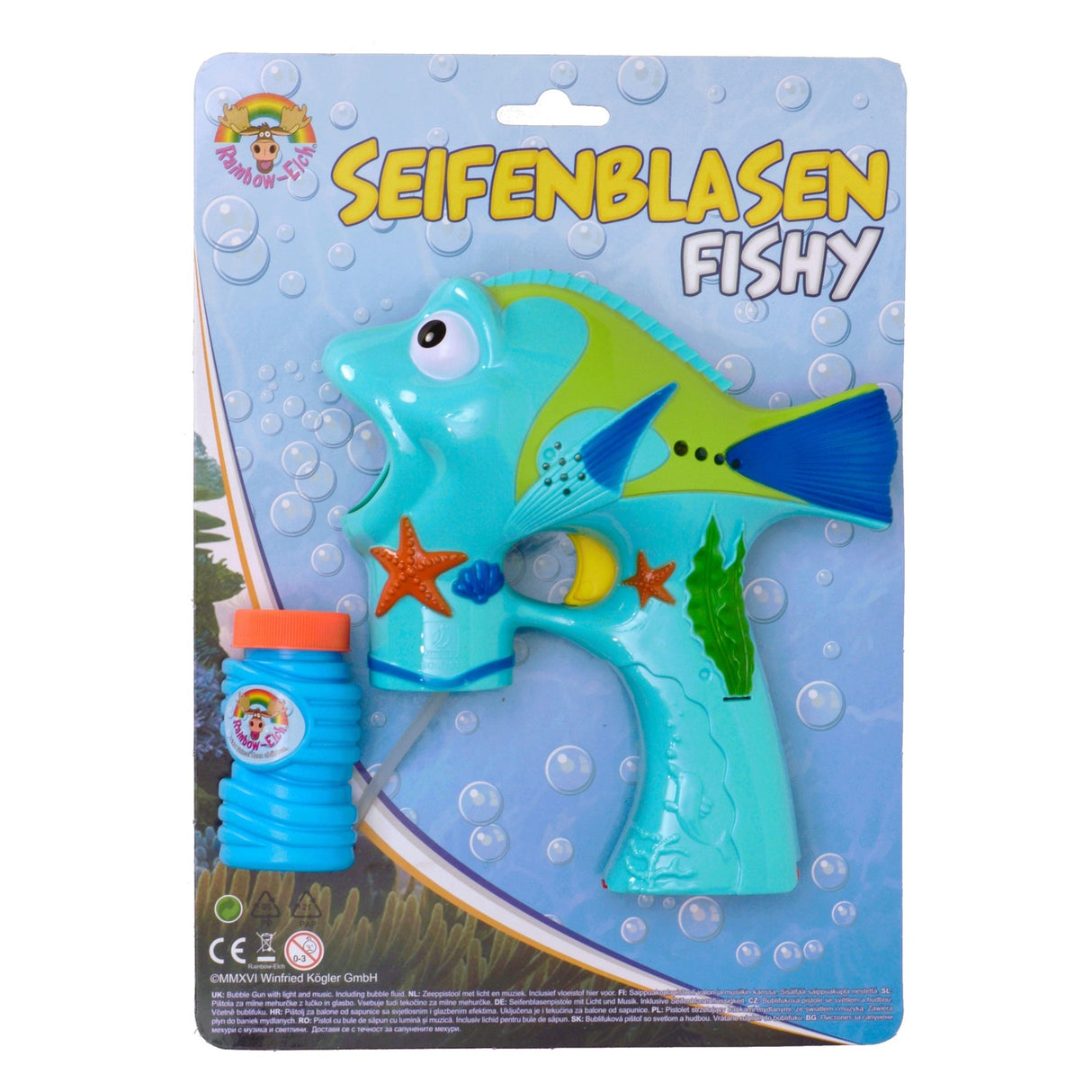 Fisch Seifenblasenpistole mit Licht und Sound in türkis