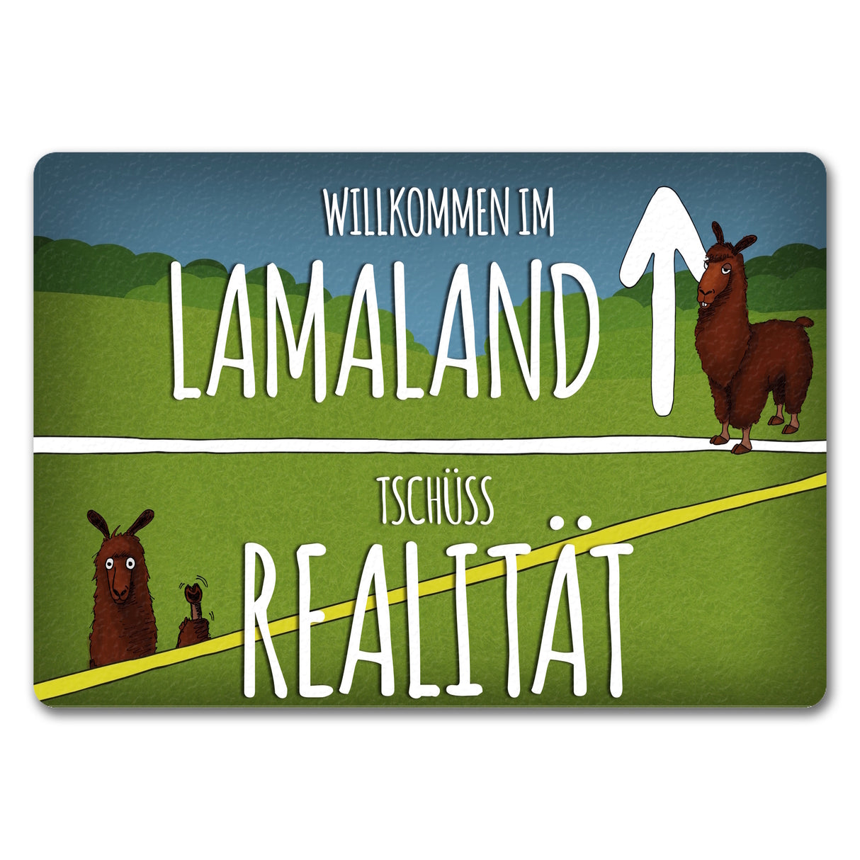 Willkommen im Lamaland - Tschüss Realität Fußmatte