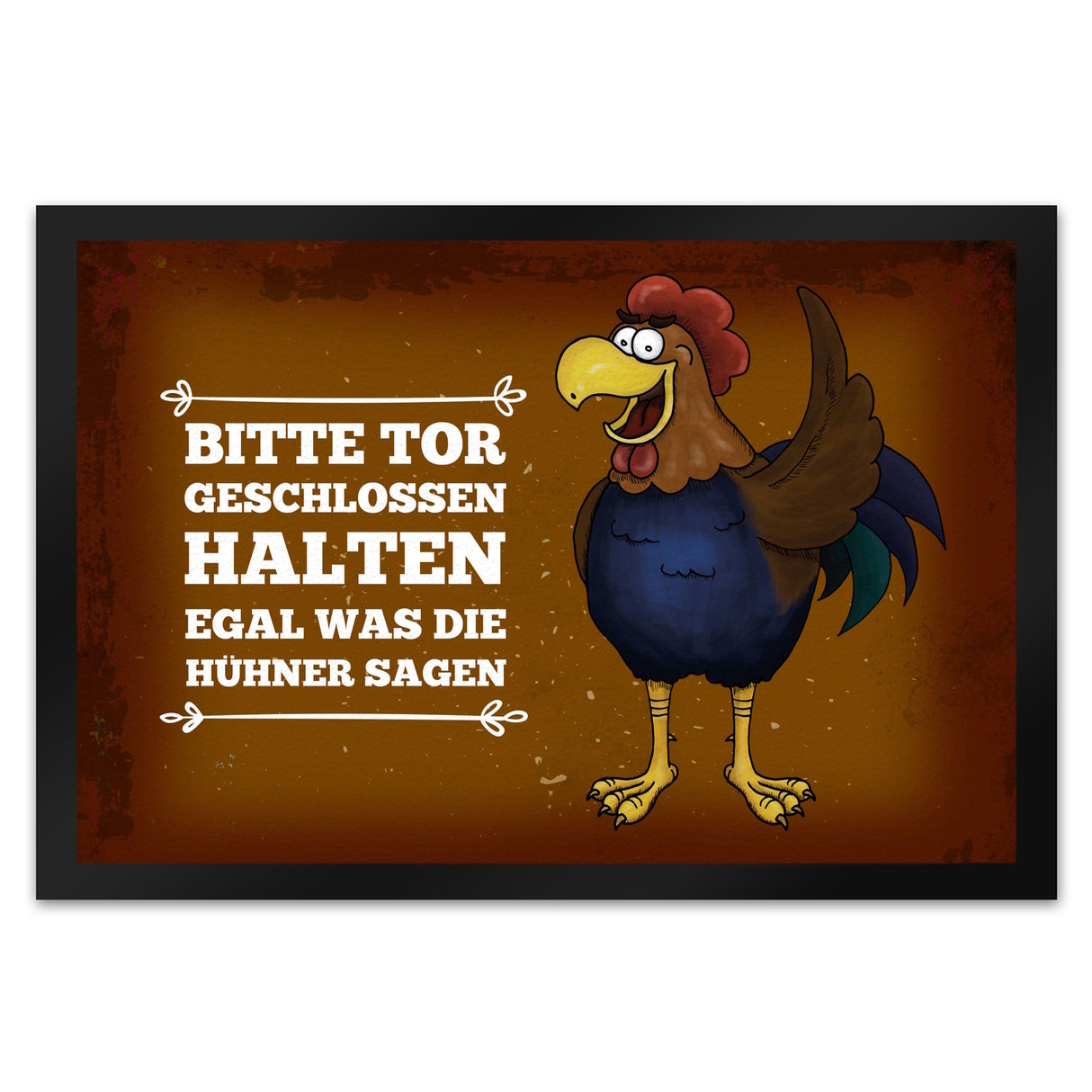 Bitte Tor geschlossen halten... Hahn Fußmatte