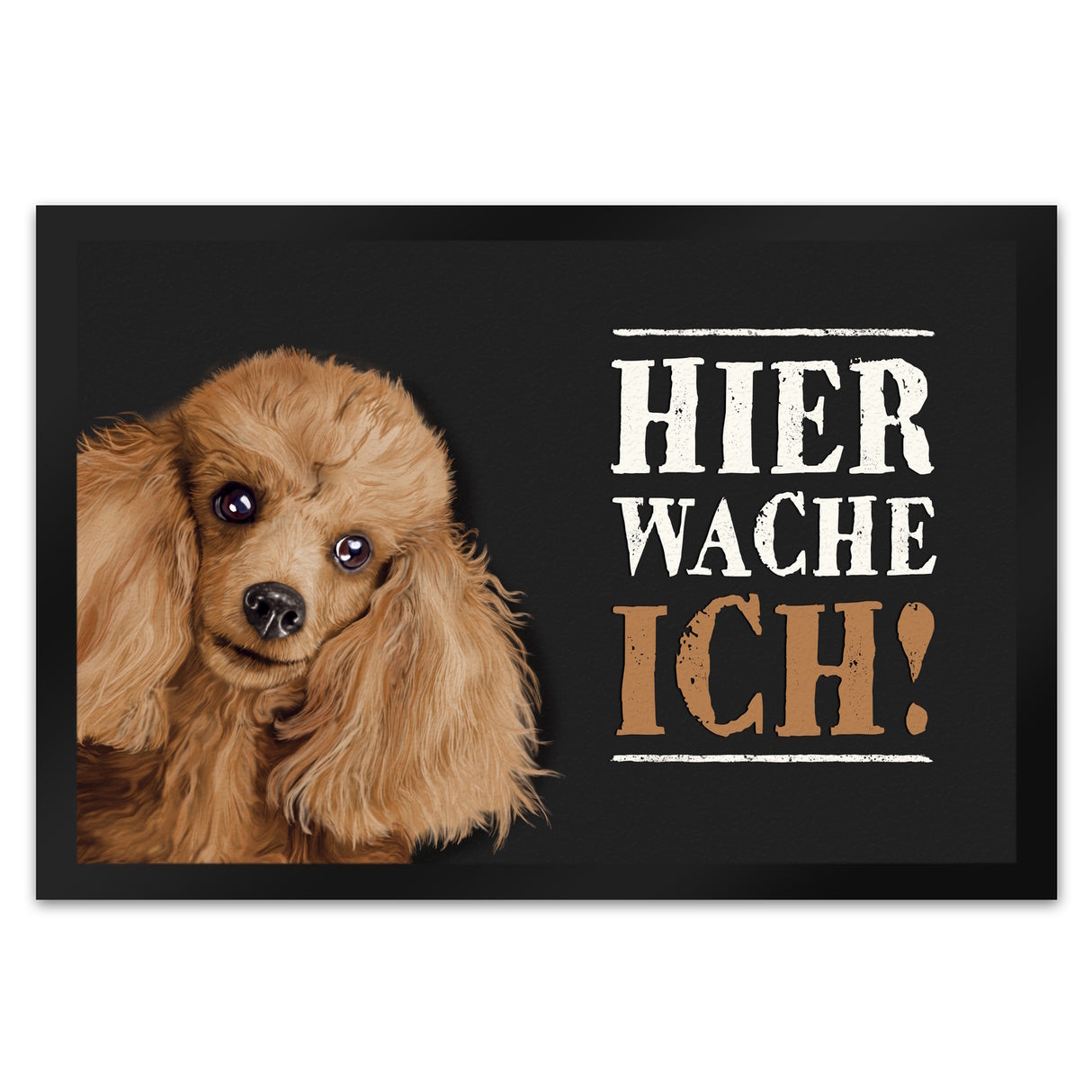 Hier wache ich! Pudel Fußmatte