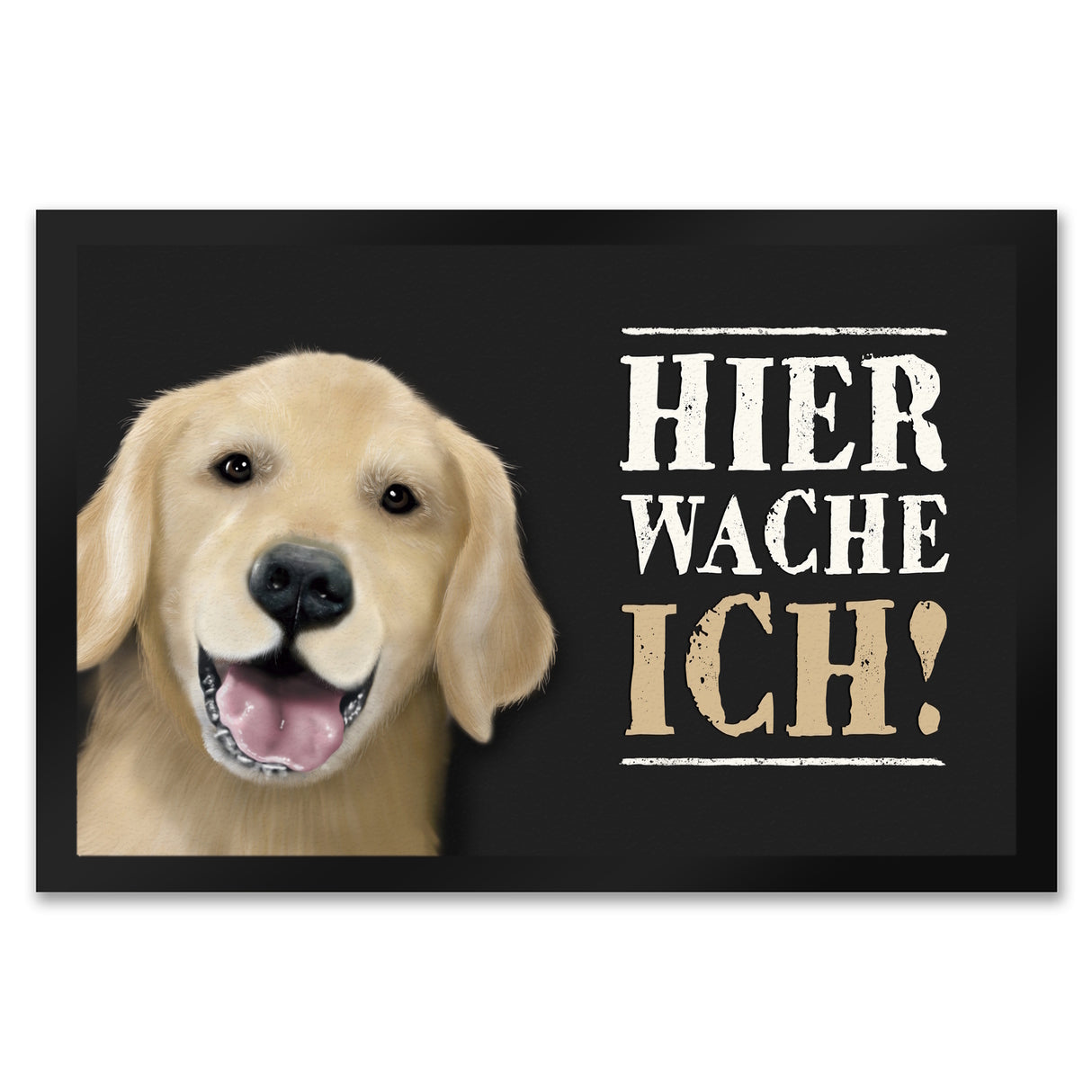 Hier wache ich! Golden Retriever Fußmatte