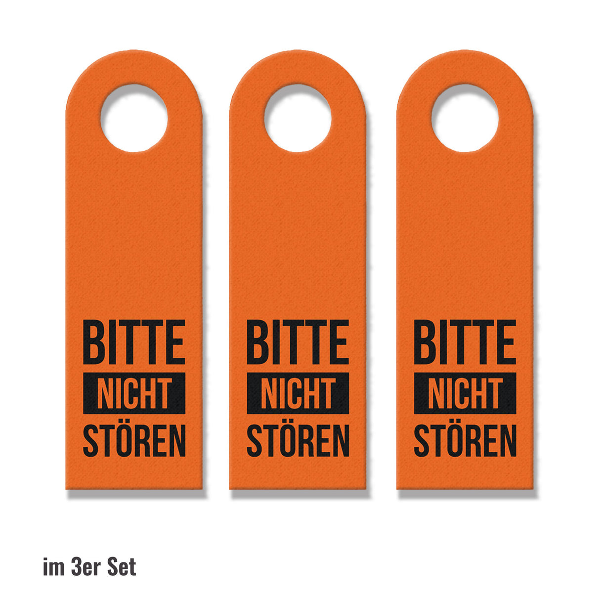 Bitte nicht stören oder Bitte Zimmer reinigen Türhänger mit Balken in Orange