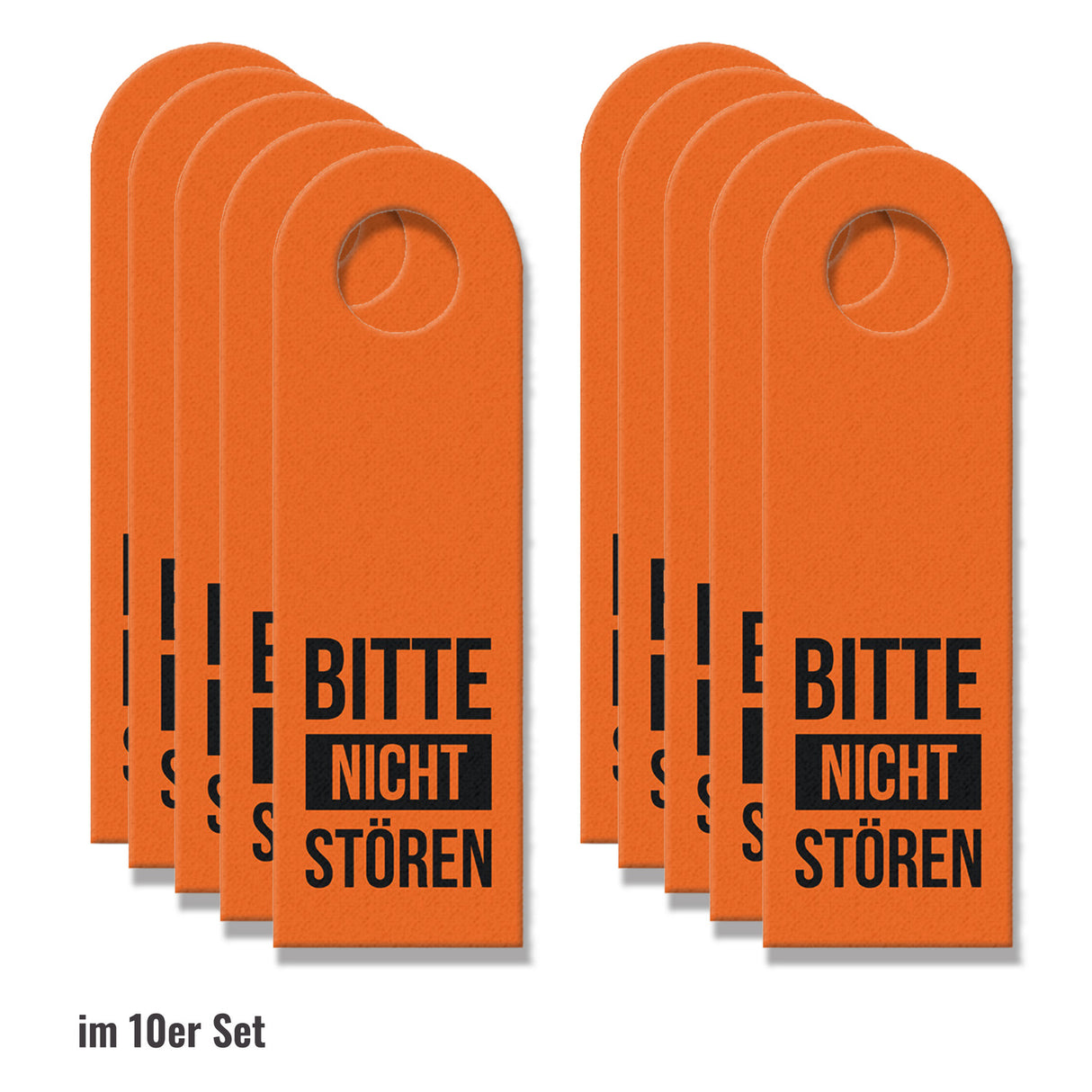 Bitte nicht stören oder Bitte Zimmer reinigen Türhänger mit Balken in Orange