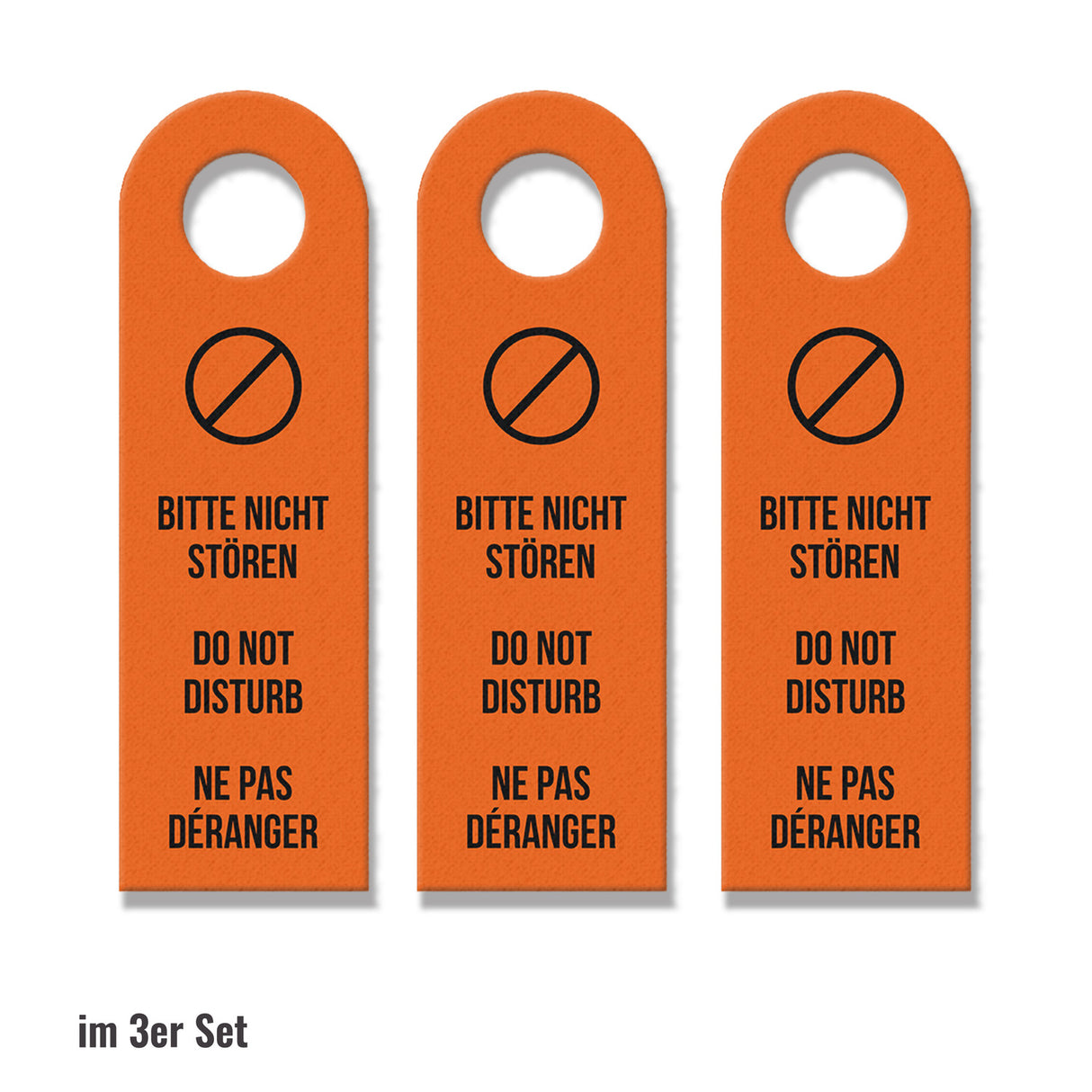 Bitte nicht stören oder Bitte Zimmer reinigen Sprachen-Türhänger in orange