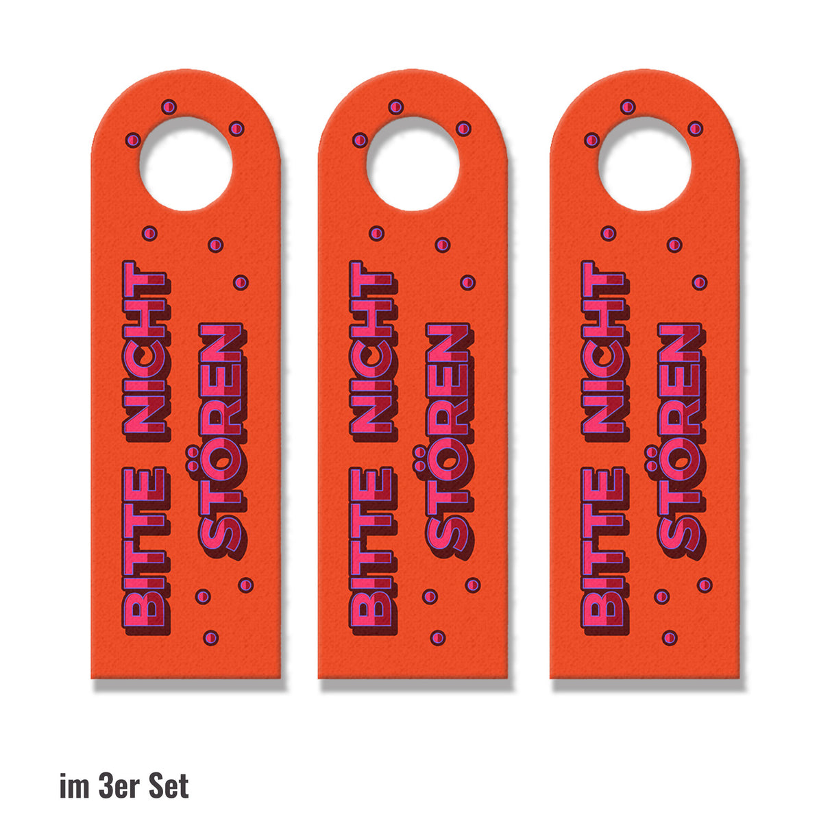 Bitte nicht stören oder Komm rein Türhänger im Retro-Stil in Orange