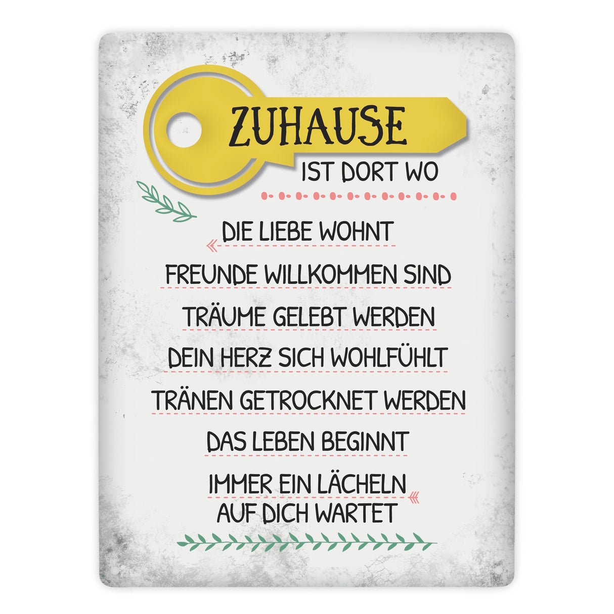 Zuhause ist dort... Metallschild