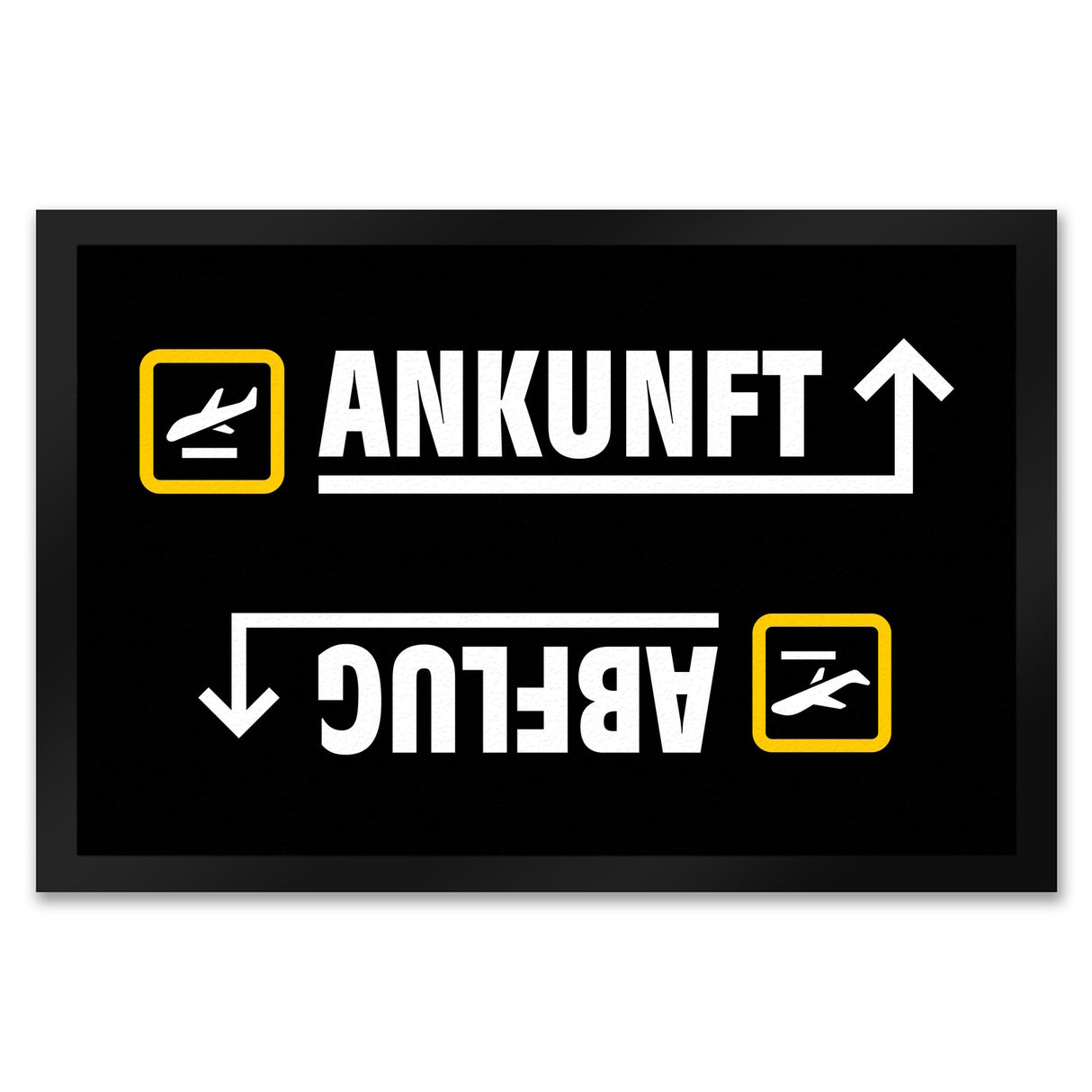 Ankunft oder Abflug Flughafen Icons Fußmatte