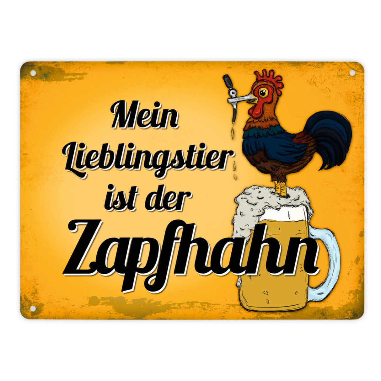 Mein Lieblingstier ist der Zapfhahn Metallschild mit Bier Motiv Bar Kneipe Hahn