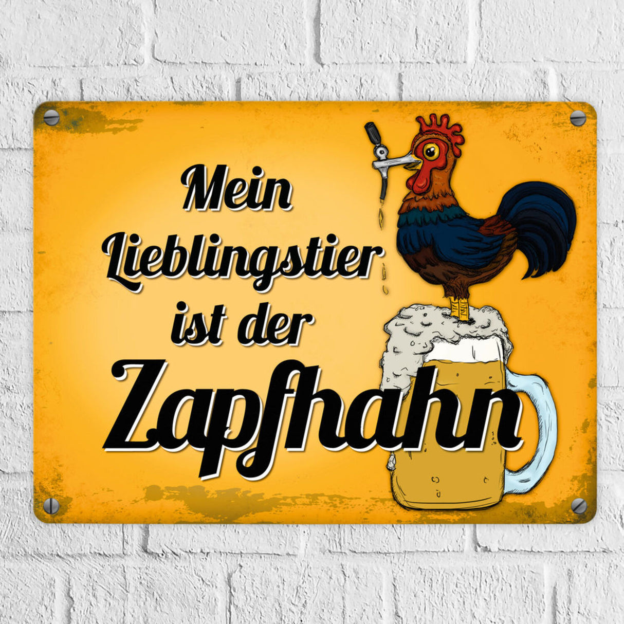 Mein Lieblingstier ist der Zapfhahn Metallschild mit Bier Motiv Bar Kneipe Hahn