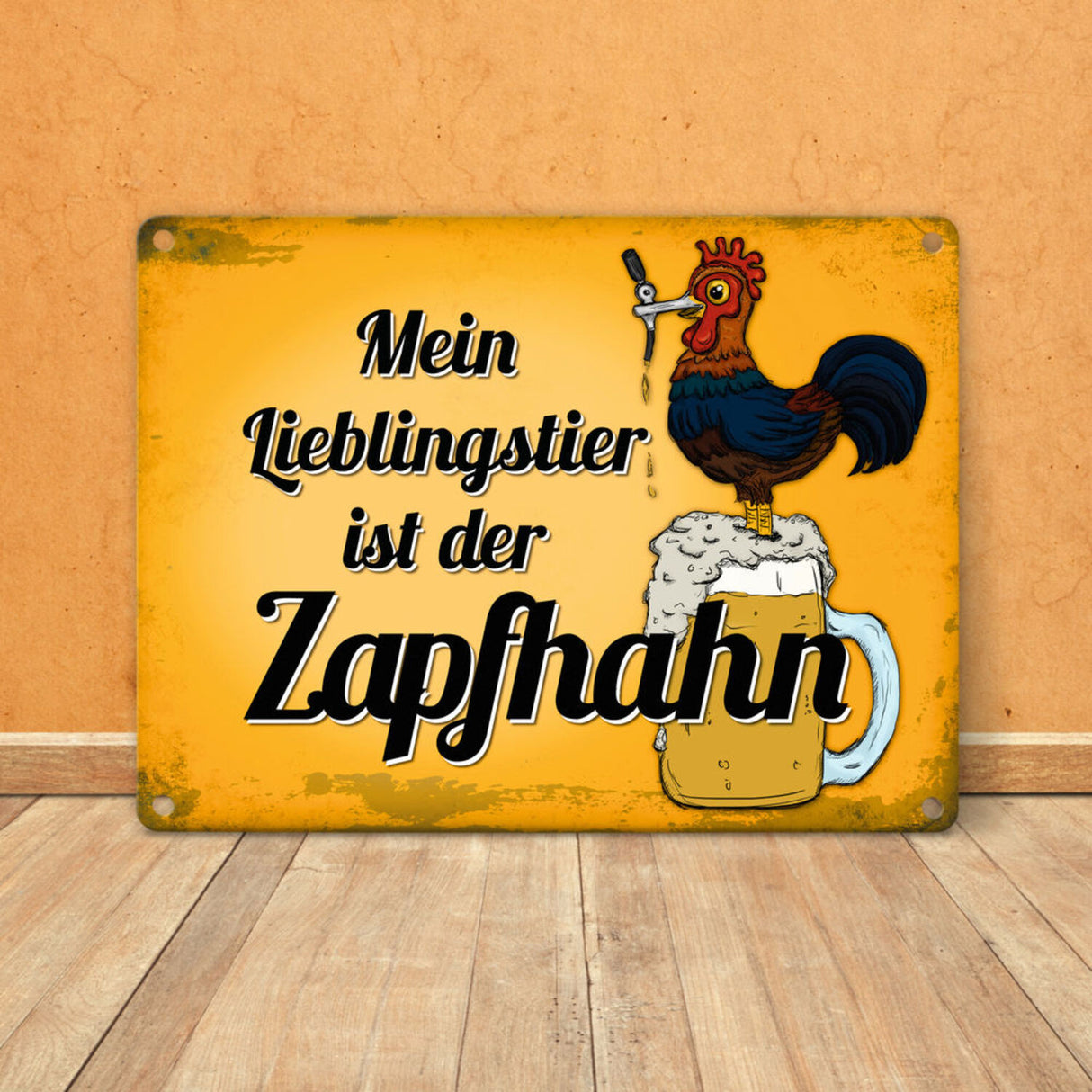 Mein Lieblingstier ist der Zapfhahn Metallschild mit Bier Motiv Bar Kneipe Hahn