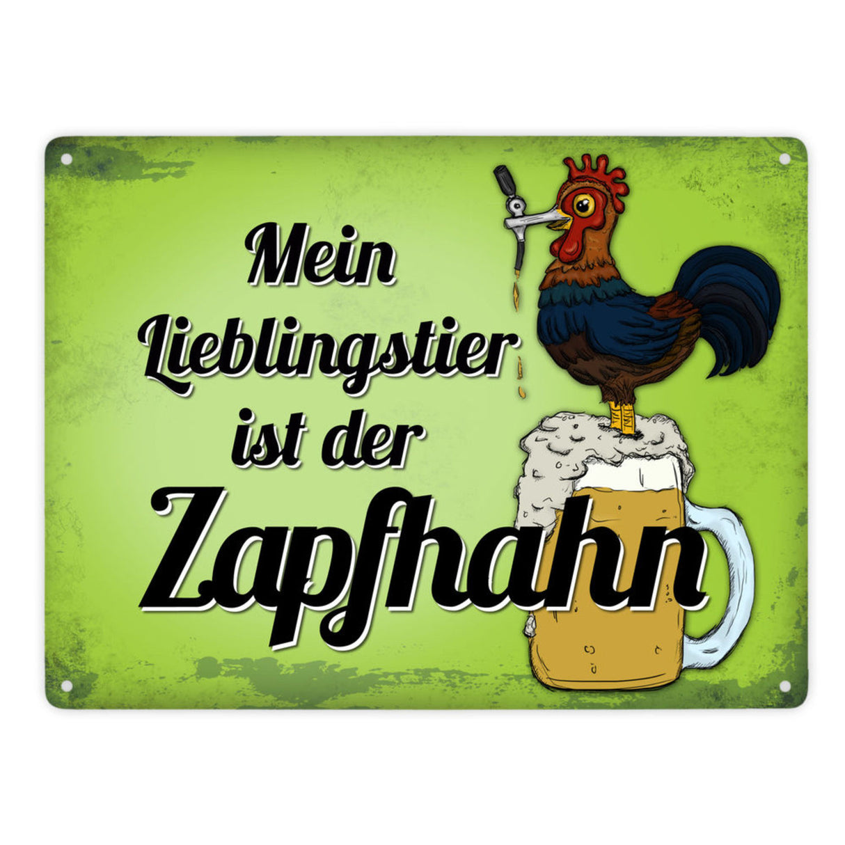 Mein Lieblingstier ist der Zapfhahn Metallschild mit Bier Motiv Bar Kneipe Hahn