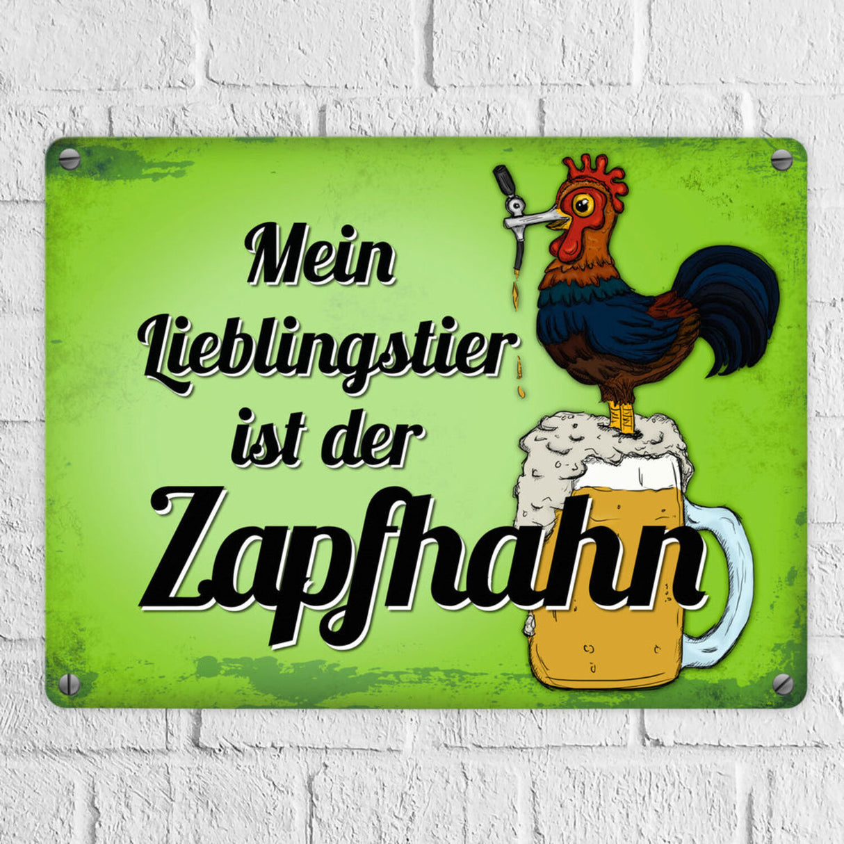 Mein Lieblingstier ist der Zapfhahn Metallschild mit Bier Motiv Bar Kneipe Hahn