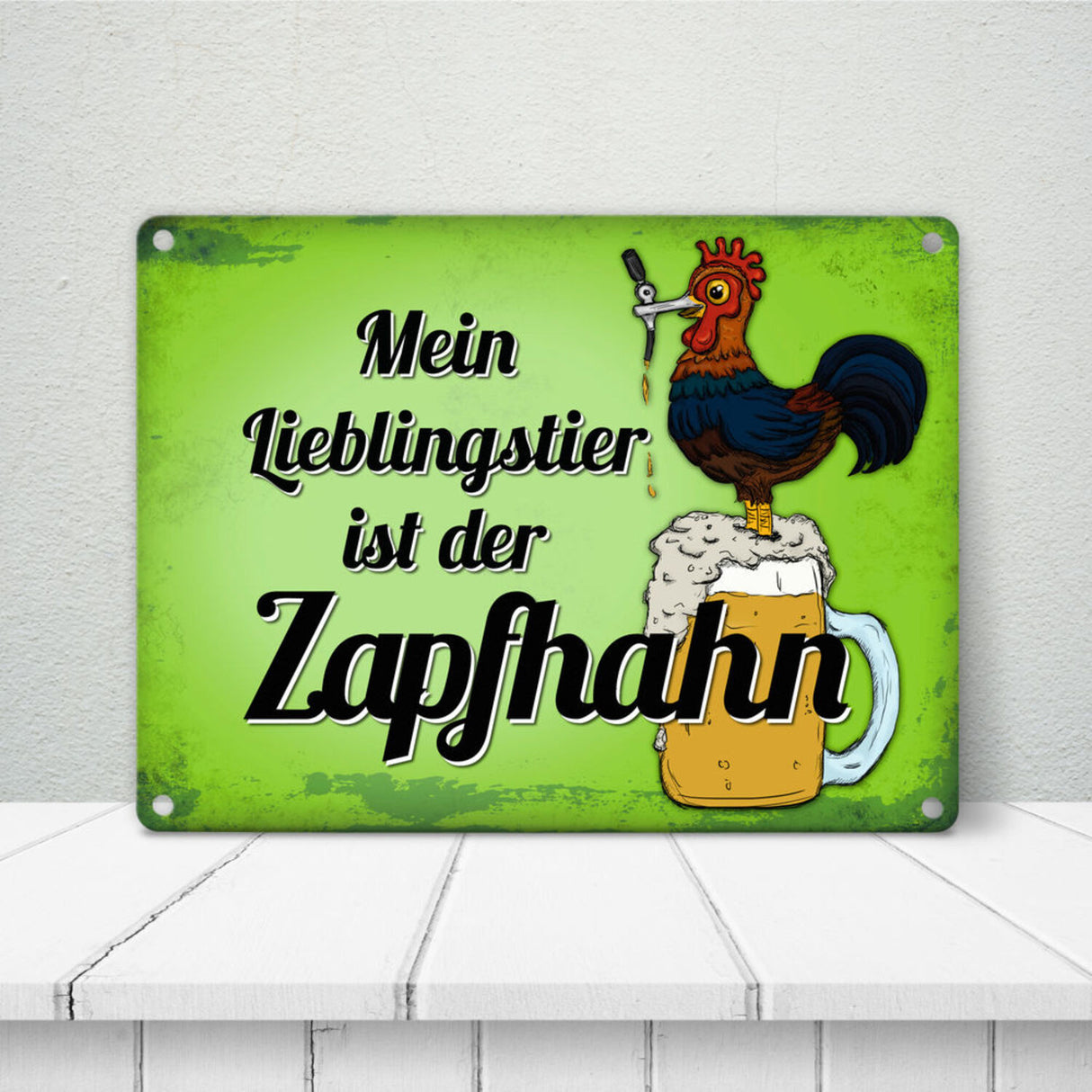 Mein Lieblingstier ist der Zapfhahn Metallschild mit Bier Motiv Bar Kneipe Hahn