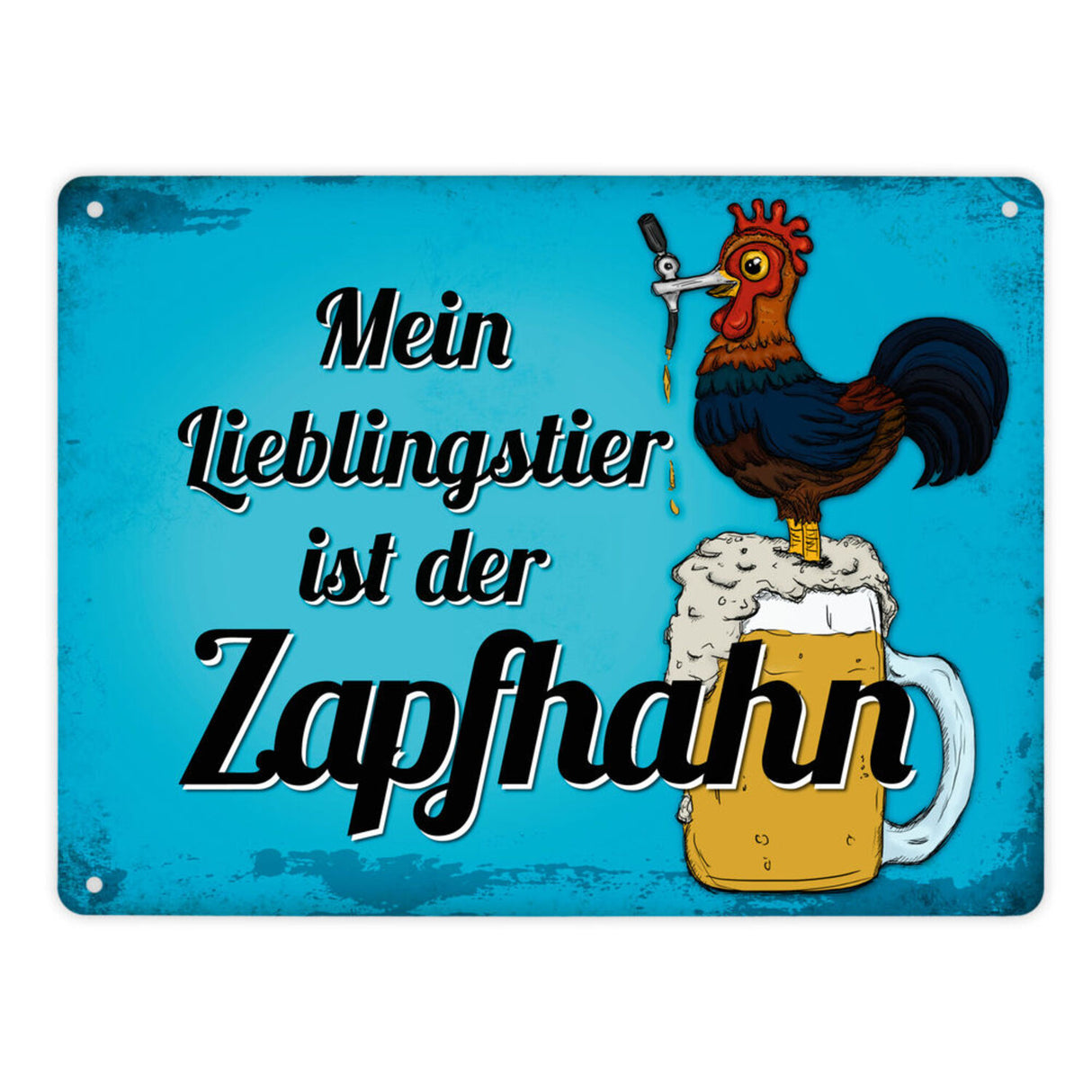 Mein Lieblingstier ist der Zapfhahn Metallschild mit Bier Motiv Bar Kneipe Hahn