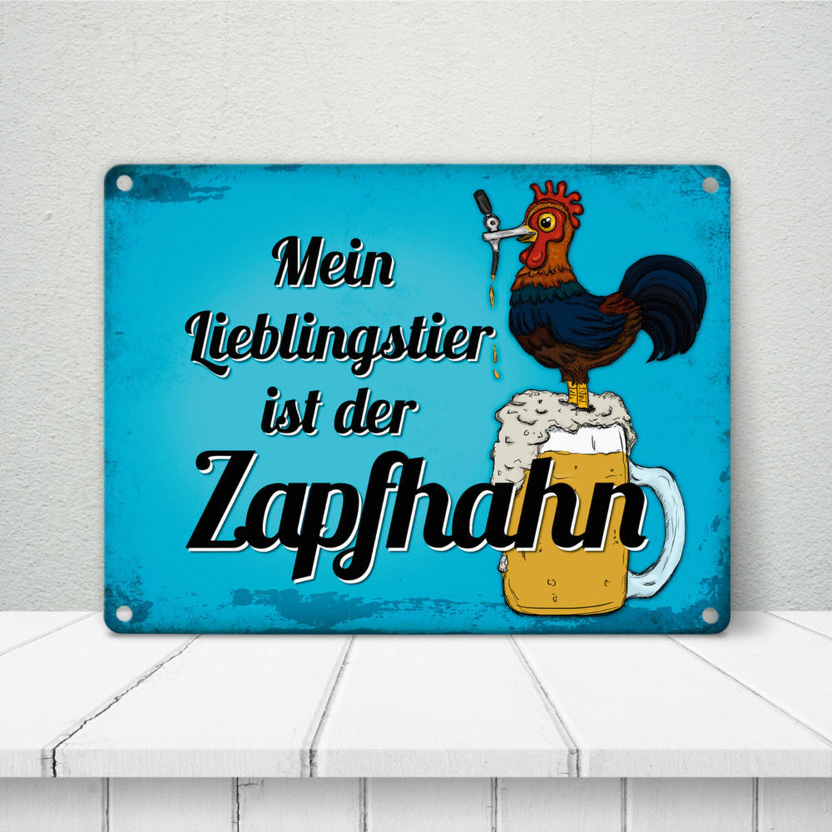 Mein Lieblingstier ist der Zapfhahn Metallschild mit Bier Motiv Bar Kneipe Hahn