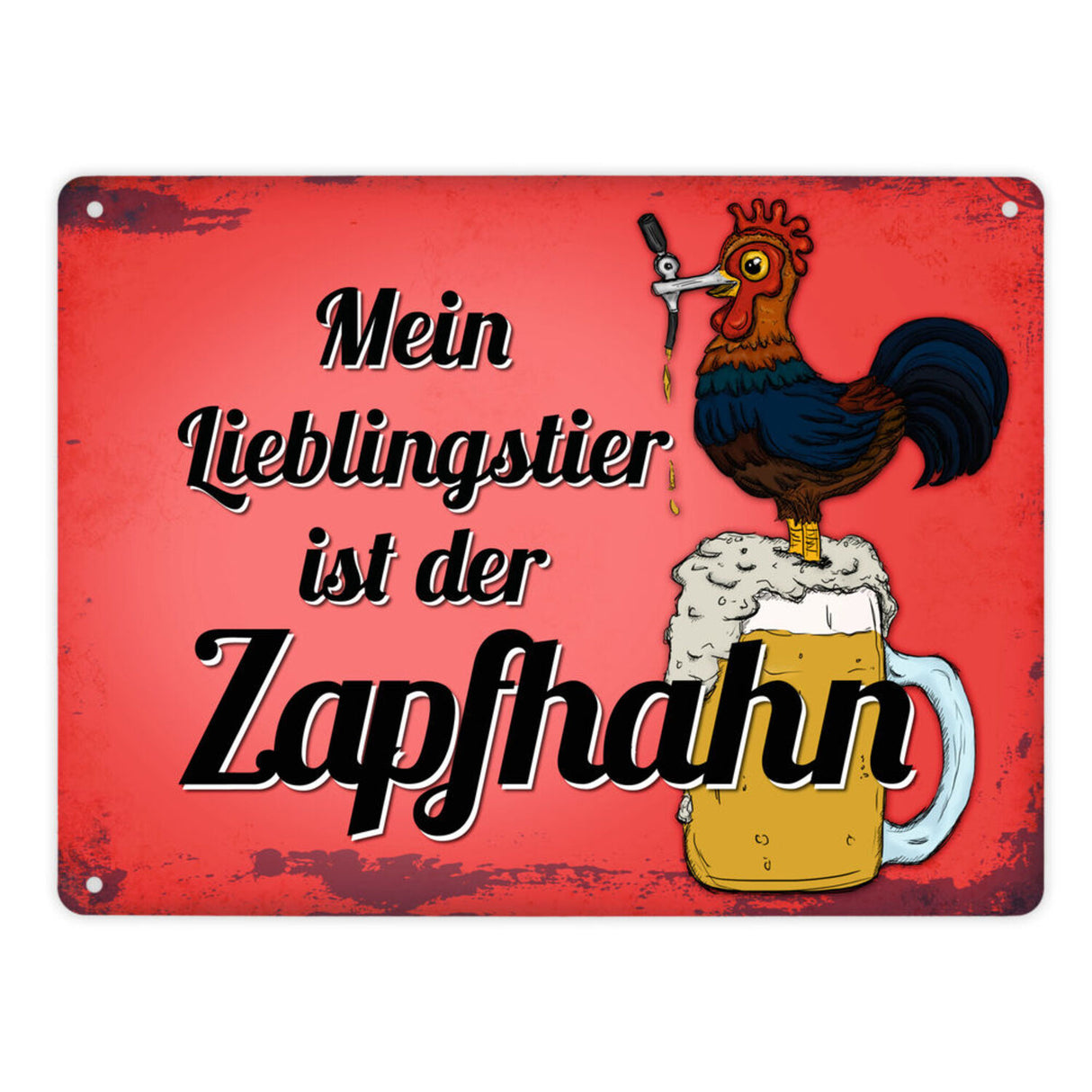 Mein Lieblingstier ist der Zapfhahn Metallschild mit Bier Motiv Bar Kneipe Hahn