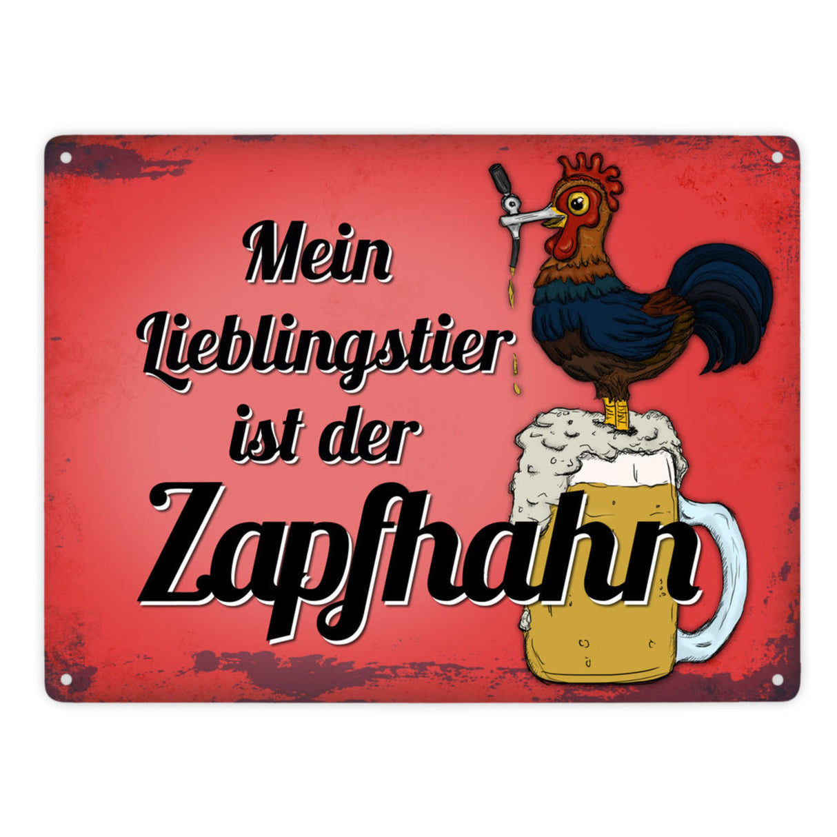 Mein Lieblingstier ist der Zapfhahn Metallschild mit Bier Motiv Bar Kneipe Hahn