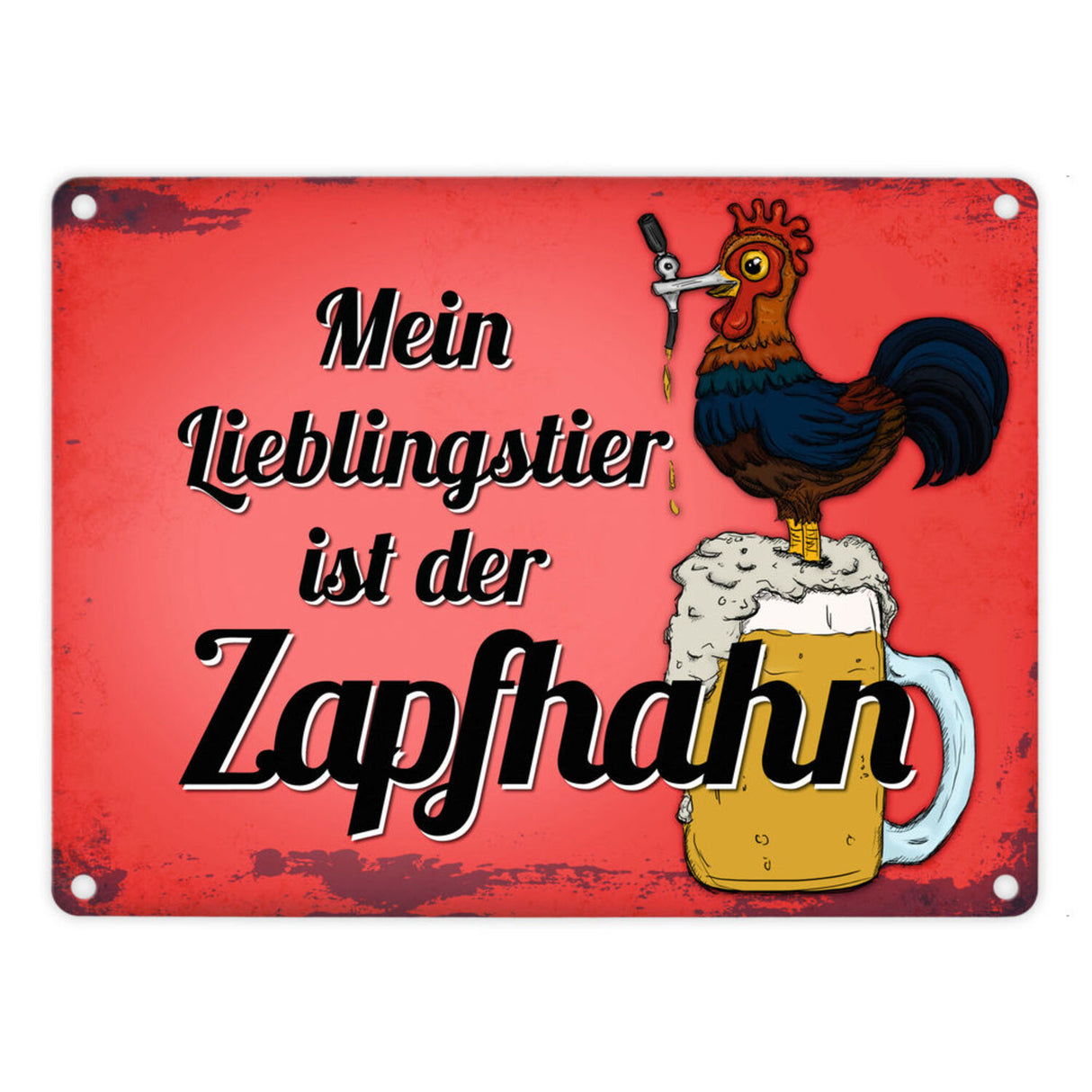 Mein Lieblingstier ist der Zapfhahn Metallschild mit Bier Motiv Bar Kneipe Hahn