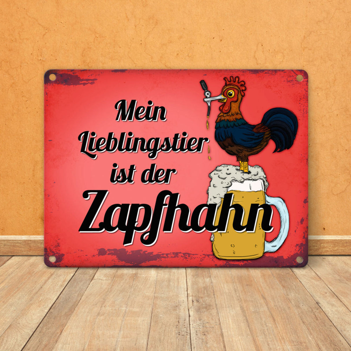 Mein Lieblingstier ist der Zapfhahn Metallschild mit Bier Motiv Bar Kneipe Hahn