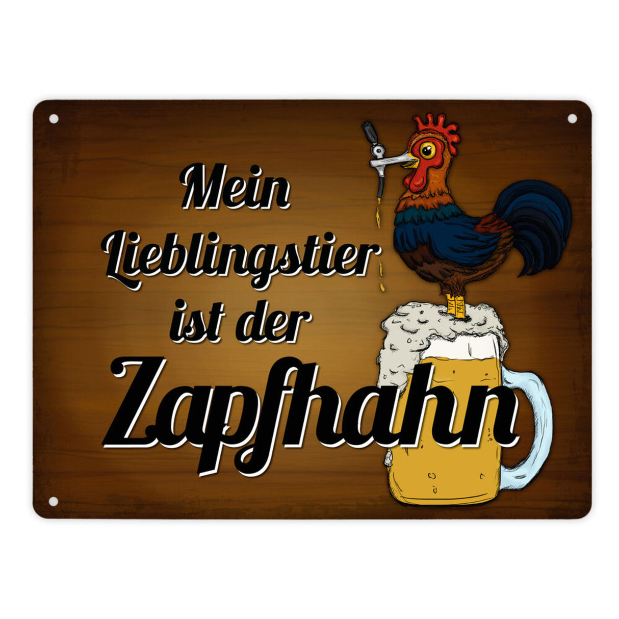 Mein Lieblingstier ist der Zapfhahn Metallschild mit Bier Motiv Bar Kneipe Hahn