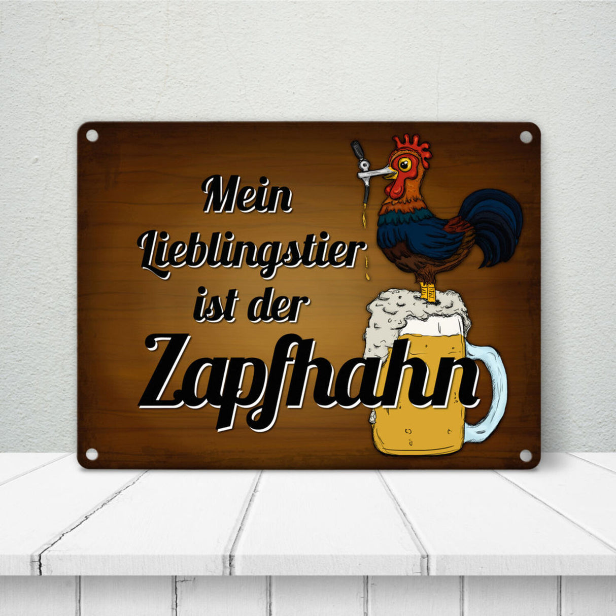 Mein Lieblingstier ist der Zapfhahn Metallschild mit Bier Motiv Bar Kneipe Hahn