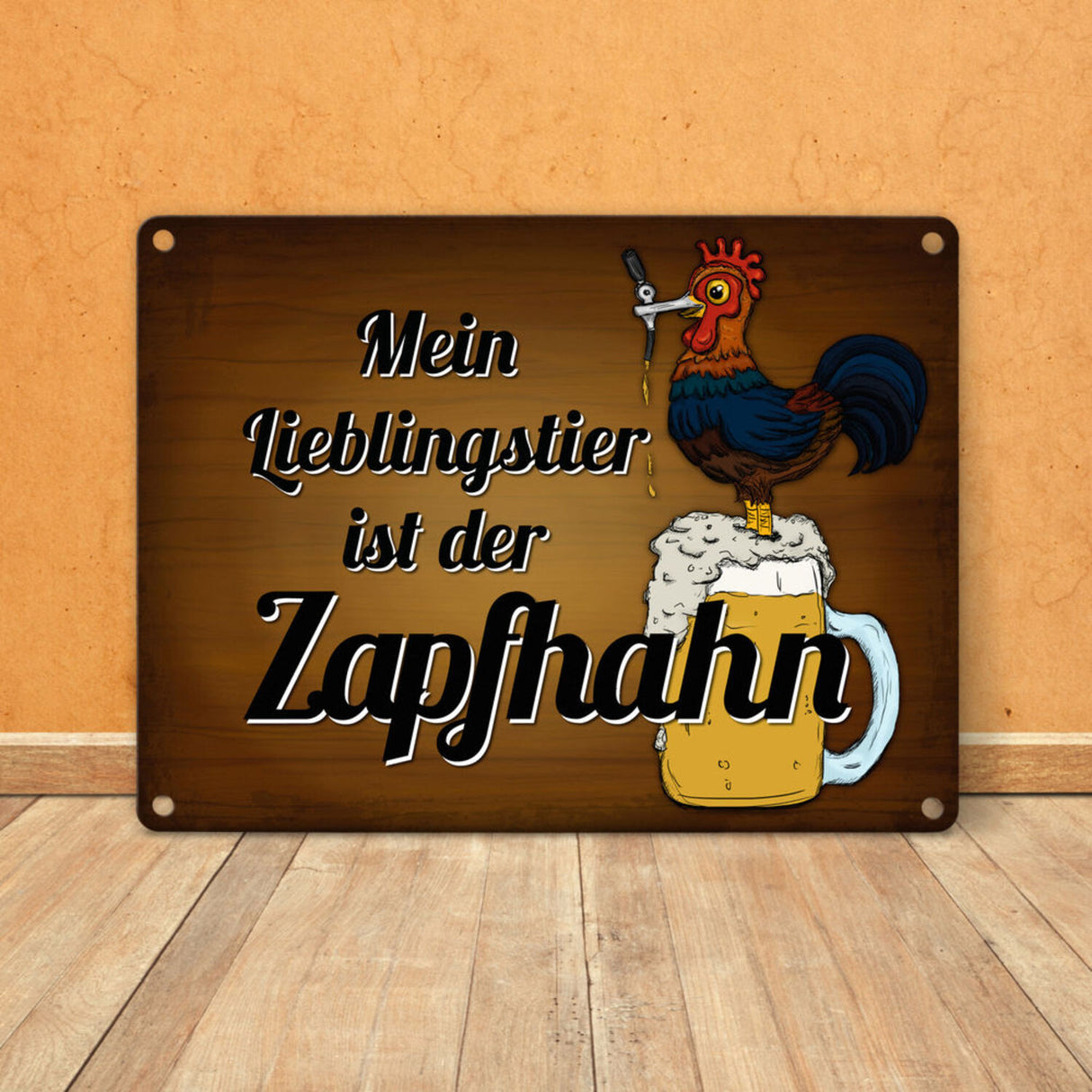 Mein Lieblingstier ist der Zapfhahn Metallschild mit Bier Motiv Bar Kneipe Hahn