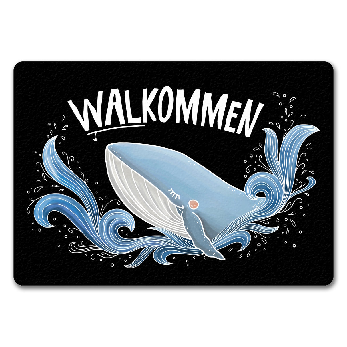Walkommen Fußmatte mit Wal Motiv