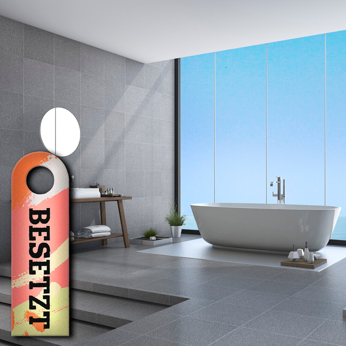 Besetzt oder Frei Türhänger für die Toilettentüre - Klo WC Toilette Toilettentür Klopapier