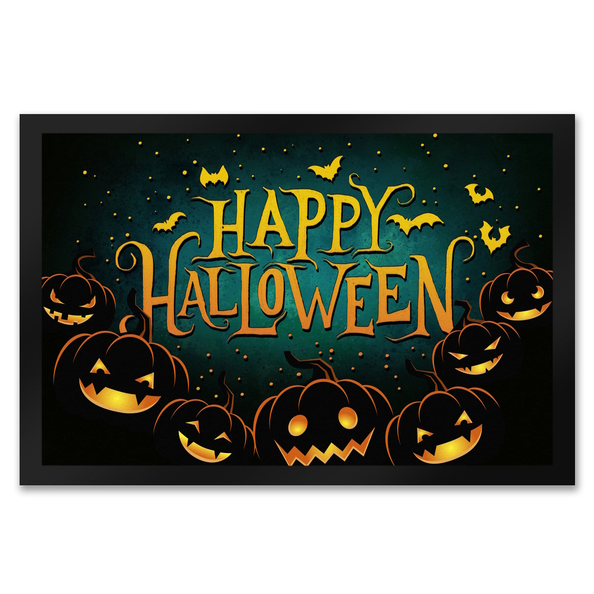 Happy Halloween Fußmatte mit Kürbis Motiv