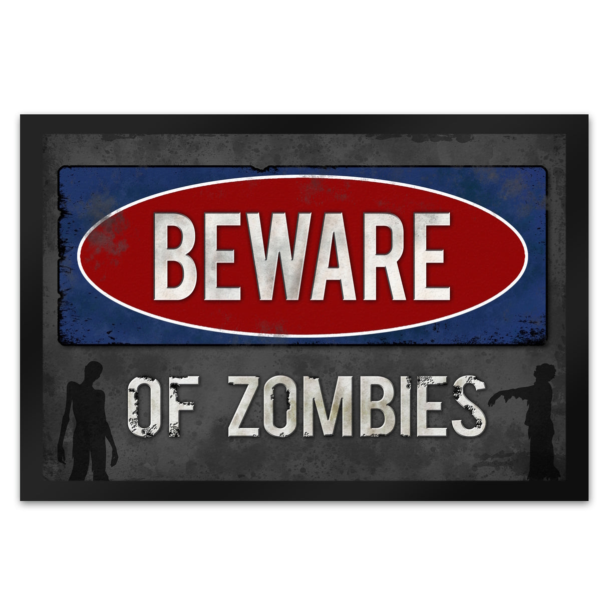Beware of Zombies Fußmatte Warnung Zombie Halloween Untoter Apocalypse Angst Wohnung Haustür