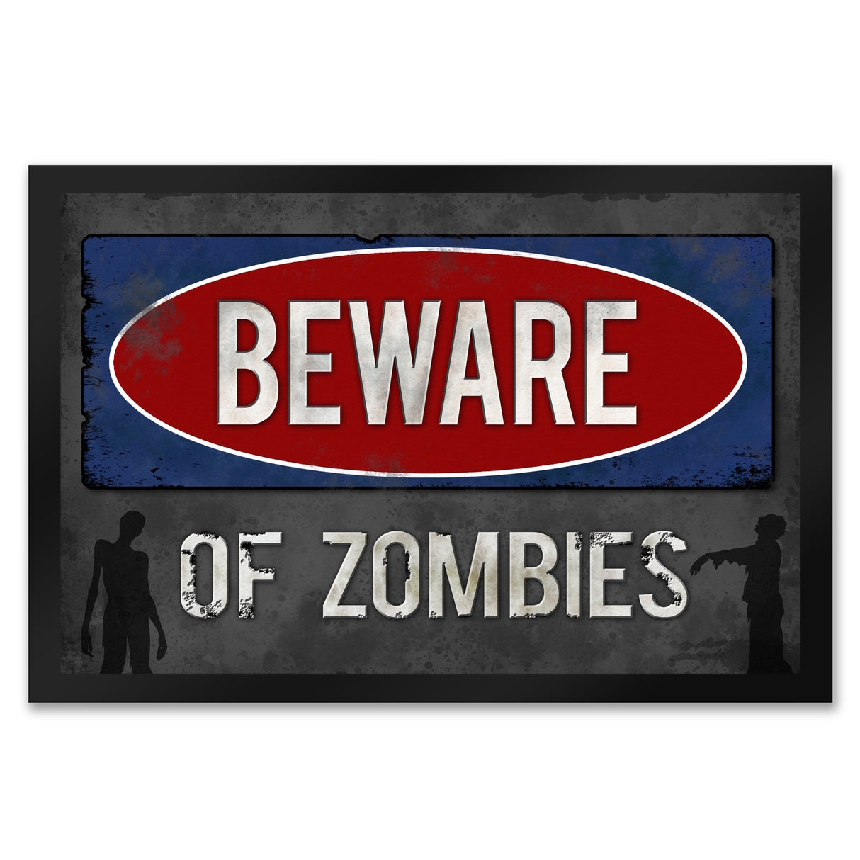 Beware of Zombies Fußmatte Warnung Zombie Halloween Untoter Apocalypse Angst Wohnung Haustür