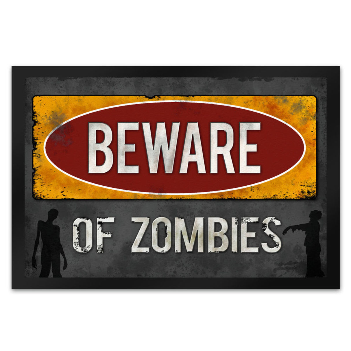 Beware of Zombies Fußmatte Warnung Zombie Halloween Untoter Apocalypse Angst Wohnung Haustür
