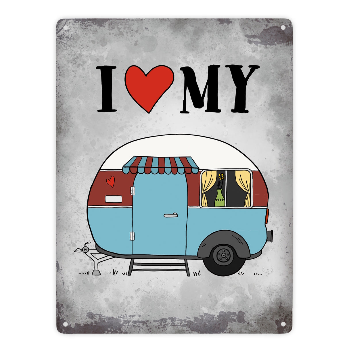 I love my Caravan Wohnwagen Metallschild