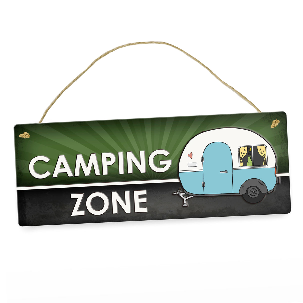 Camping Zone Metallschild mit Wohnwagen Motiv Wohnwagen Wohnmobil Urlaub