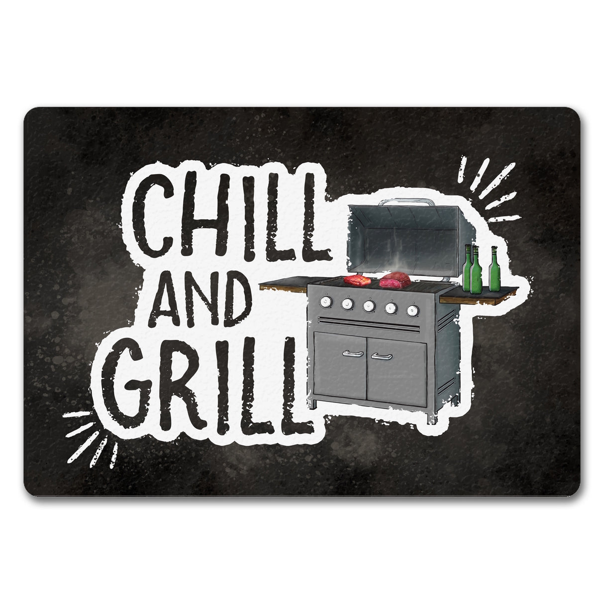 Chill and grill Fußmatte mit Elektrogrill Motiv