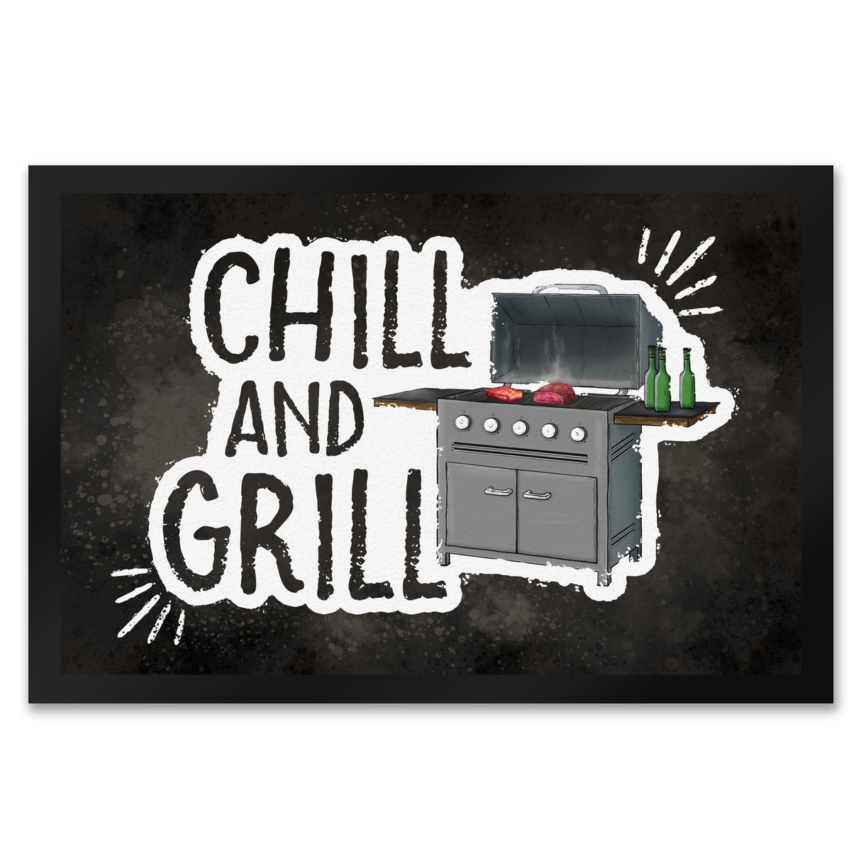 Chill and grill Fußmatte mit Elektrogrill Motiv