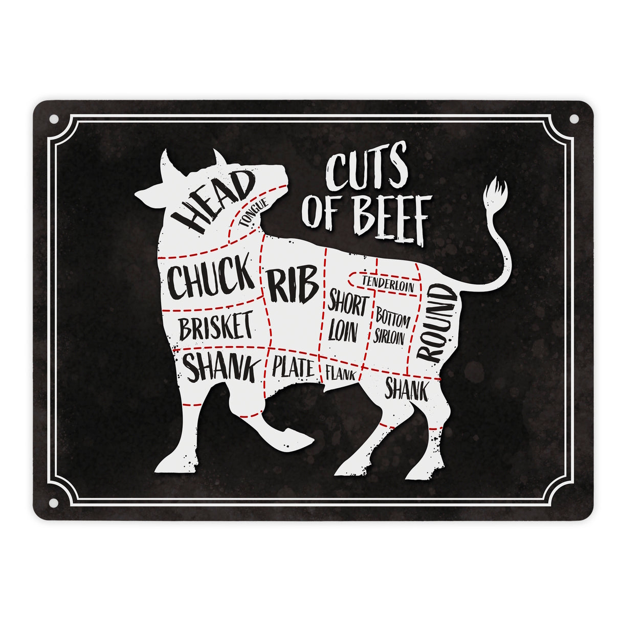 Cuts of beef BBQ Metallschild